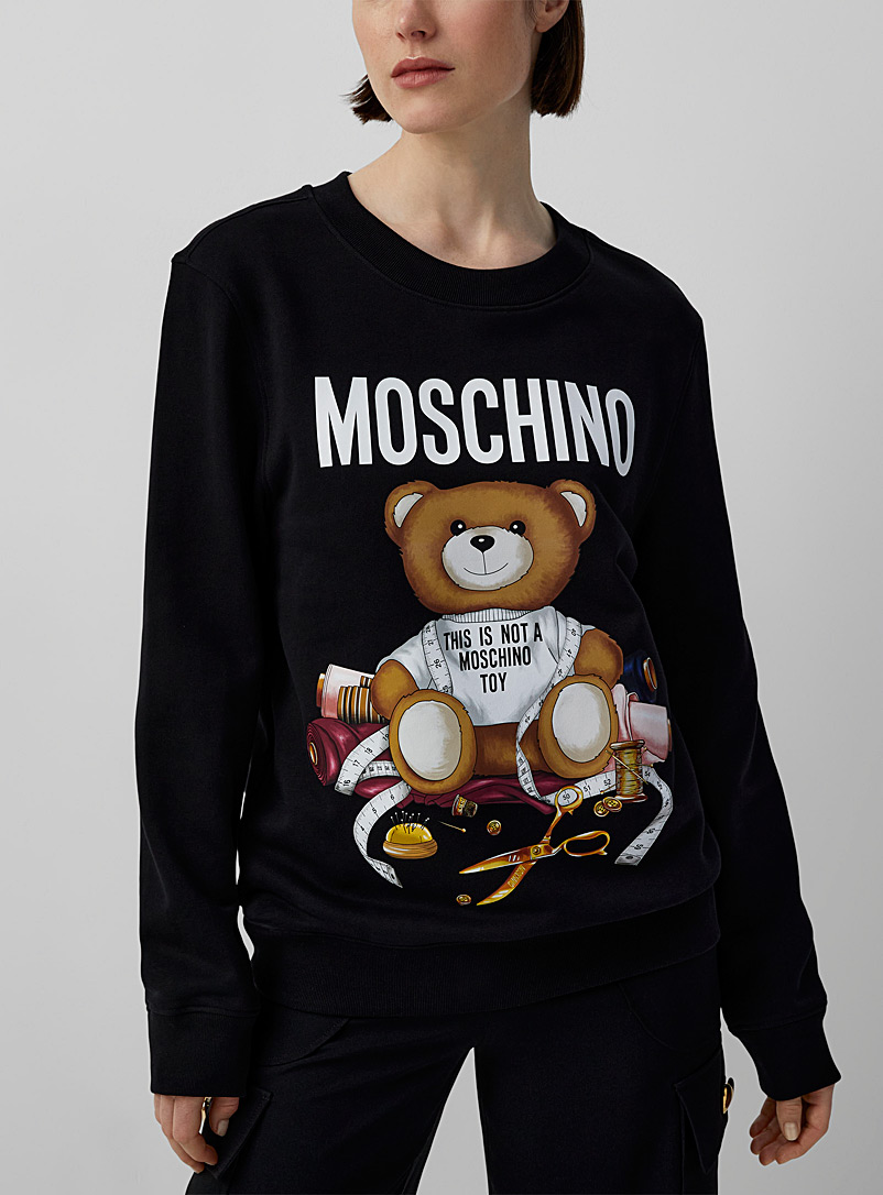 Moschino: Le sweat ourson Teddy couture Noir pour femme