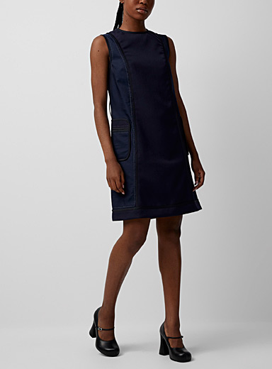 Sleeveless navy mini-dress | Moschino | Shop Women's Designer Moschino ...