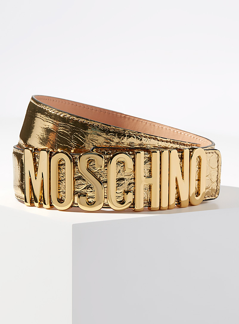 Moschino Assorted Oversized logo golden belt for women