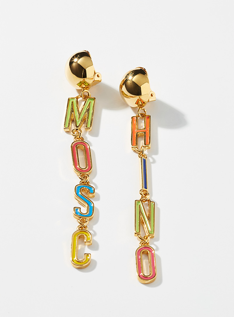 Moschino: Les boucles d'oreilles à clip multicolores Assorti pour femme