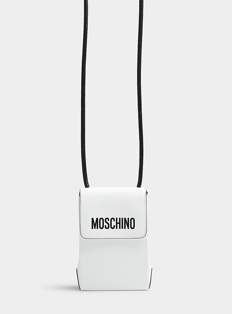 Moschino Black Black and white phone pouch for women