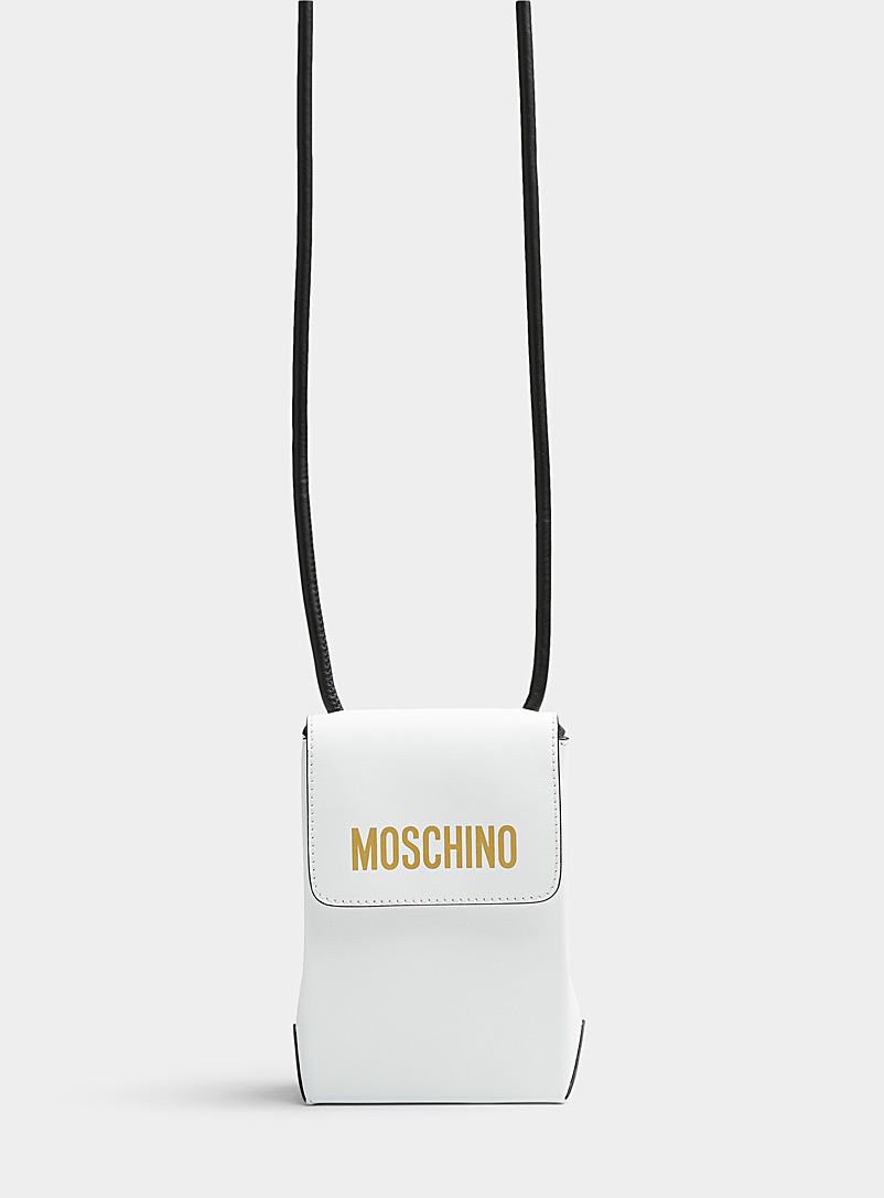 Moschino: La pochette téléphone noir et blanc Assorti pour femme
