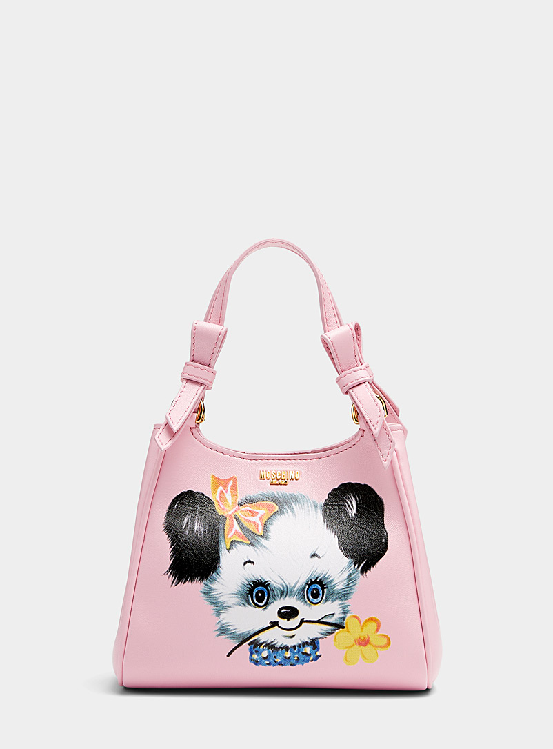 Moschino Pink Playful puppy handbag for women