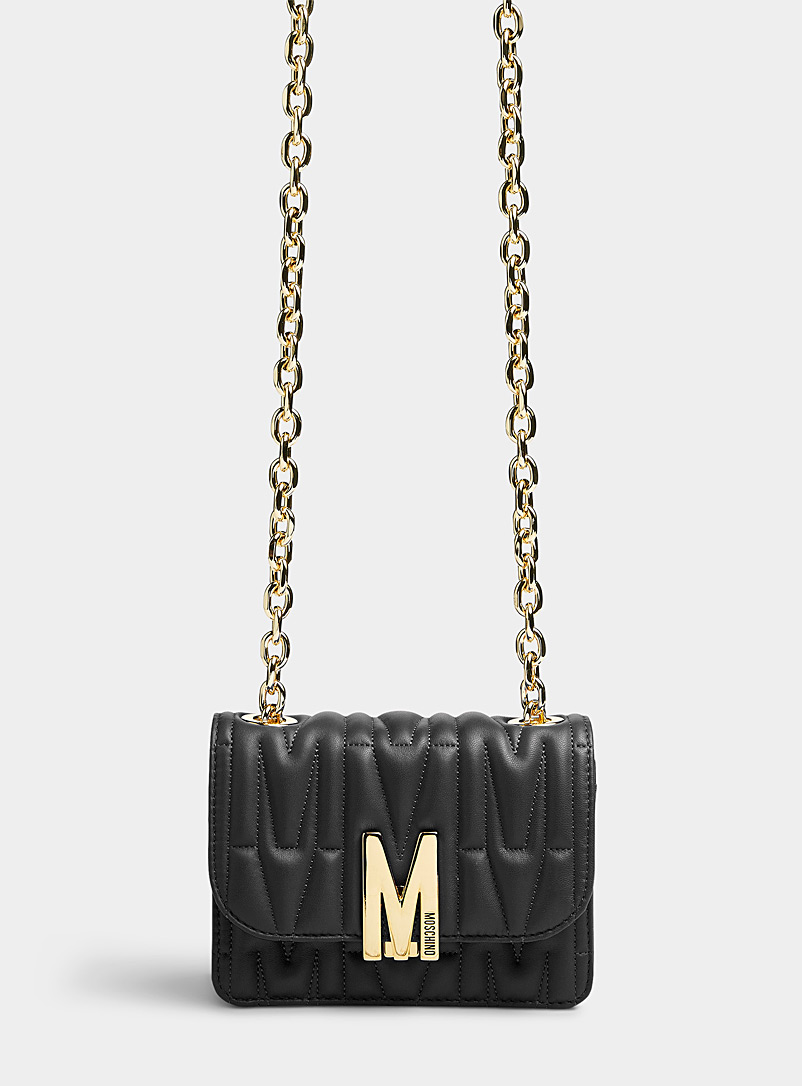 Moschino: Le sac à main en cuir matelassé Noir pour femme