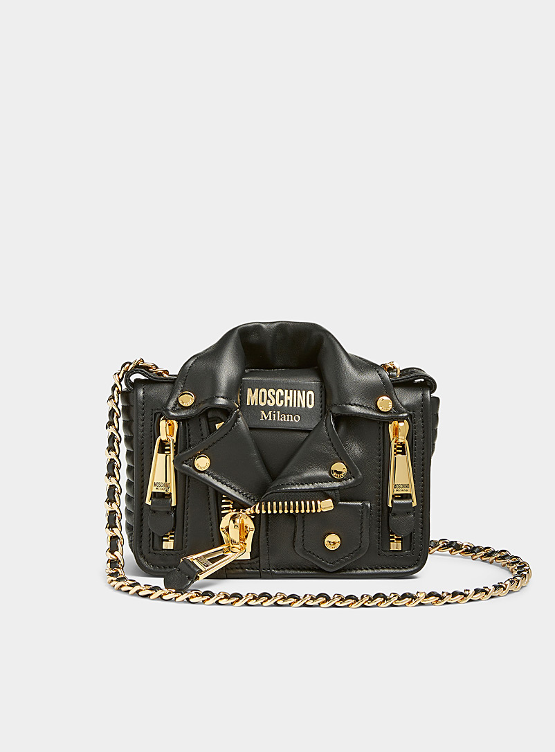 Moschino: Le sac à main motard en cuir Noir pour femme