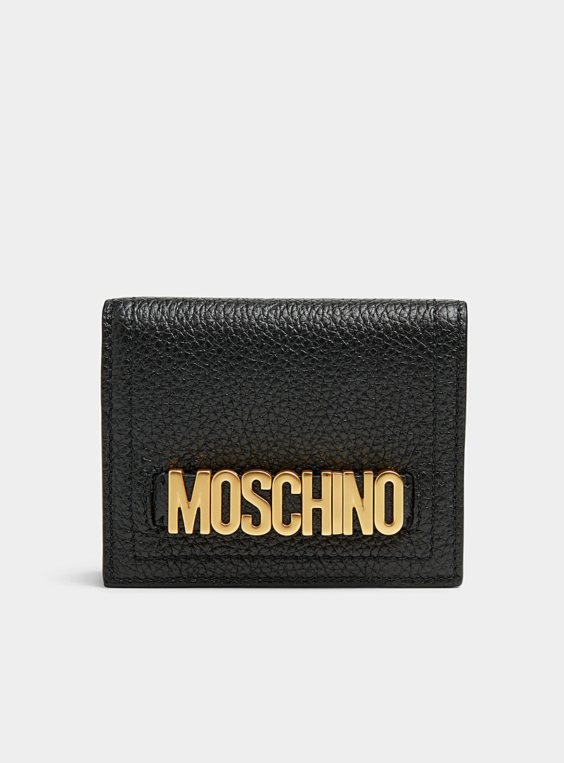 Moschino Black Iconic logo wallet for women