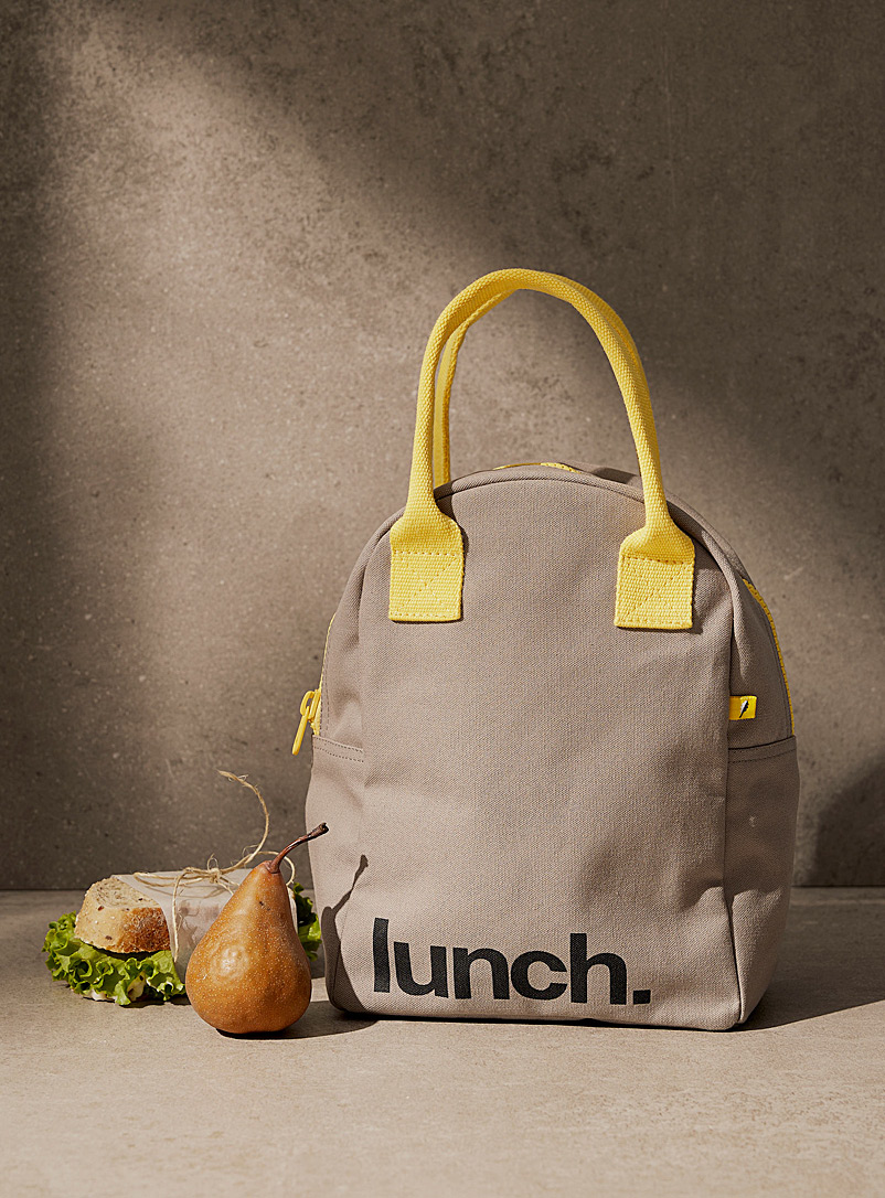 Typographic organic cotton lunch bag, Fluf