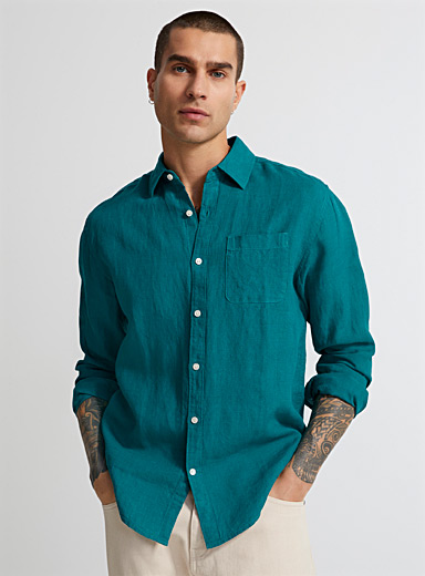 Pure linen shirt Comfort fit | Le 31 | Shop Men's Solid Shirts Online ...