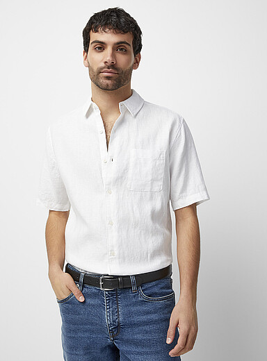 La chemise manches courtes pur lin uni Coupe moderne | Le 31 ...