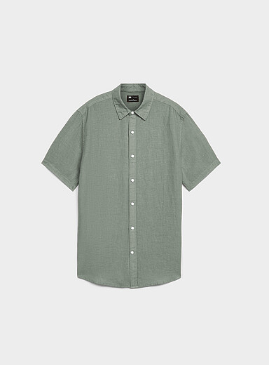 100% European linen short-sleeve shirt <b>Comfort fit</b>