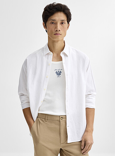 Linen-organic cotton shirt <b>Relaxed fit</b>