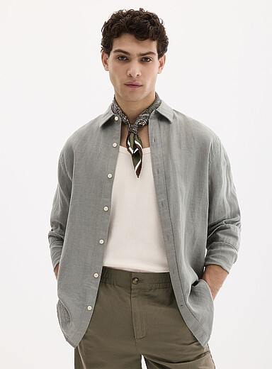 La chemise manches longues pur lin europ&eacute;en <b>Coupe confort</b>