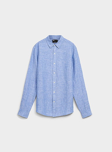 100% European linen long-sleeve shirt <b>Comfort fit</b>