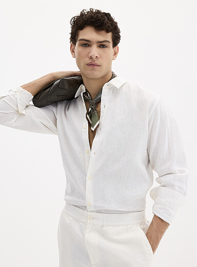 La chemise manches longues pur lin europ&eacute;en <b>Coupe moderne</b>