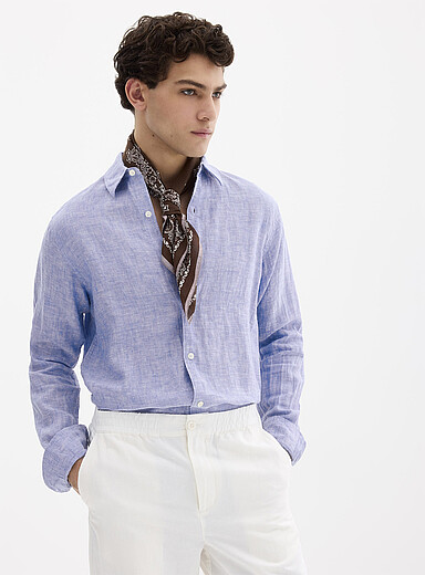 La chemise manches longues pur lin europ&eacute;en <b>Coupe moderne</b>