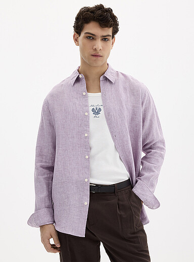 La chemise manches longues pur lin europ&eacute;en <b>Coupe moderne</b>