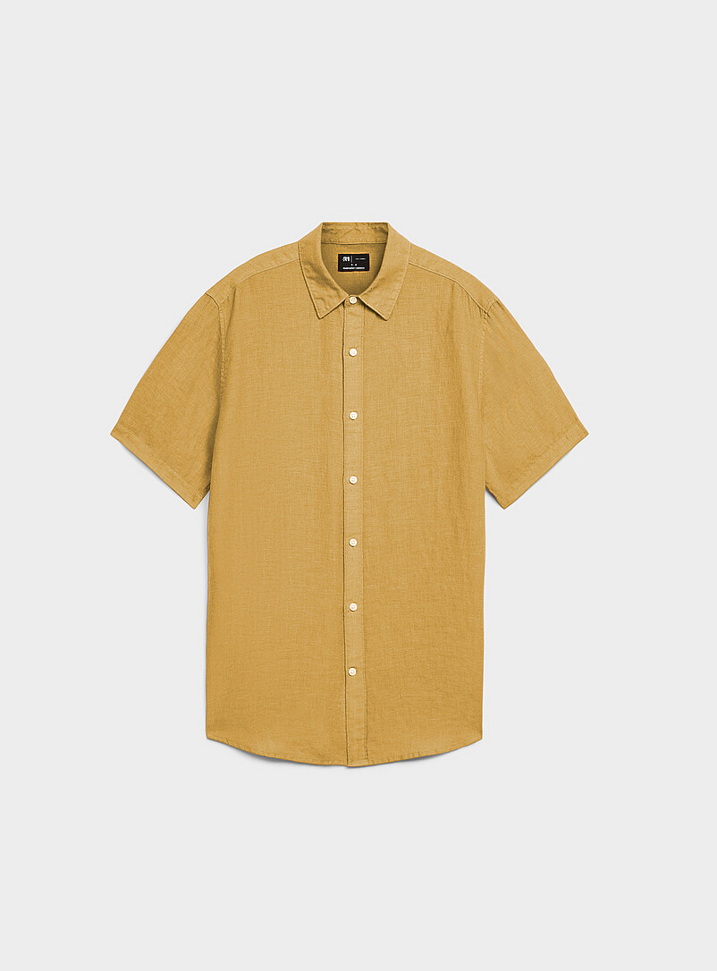 100% European Linen Short-Sleeve Shirt Comfort Fit