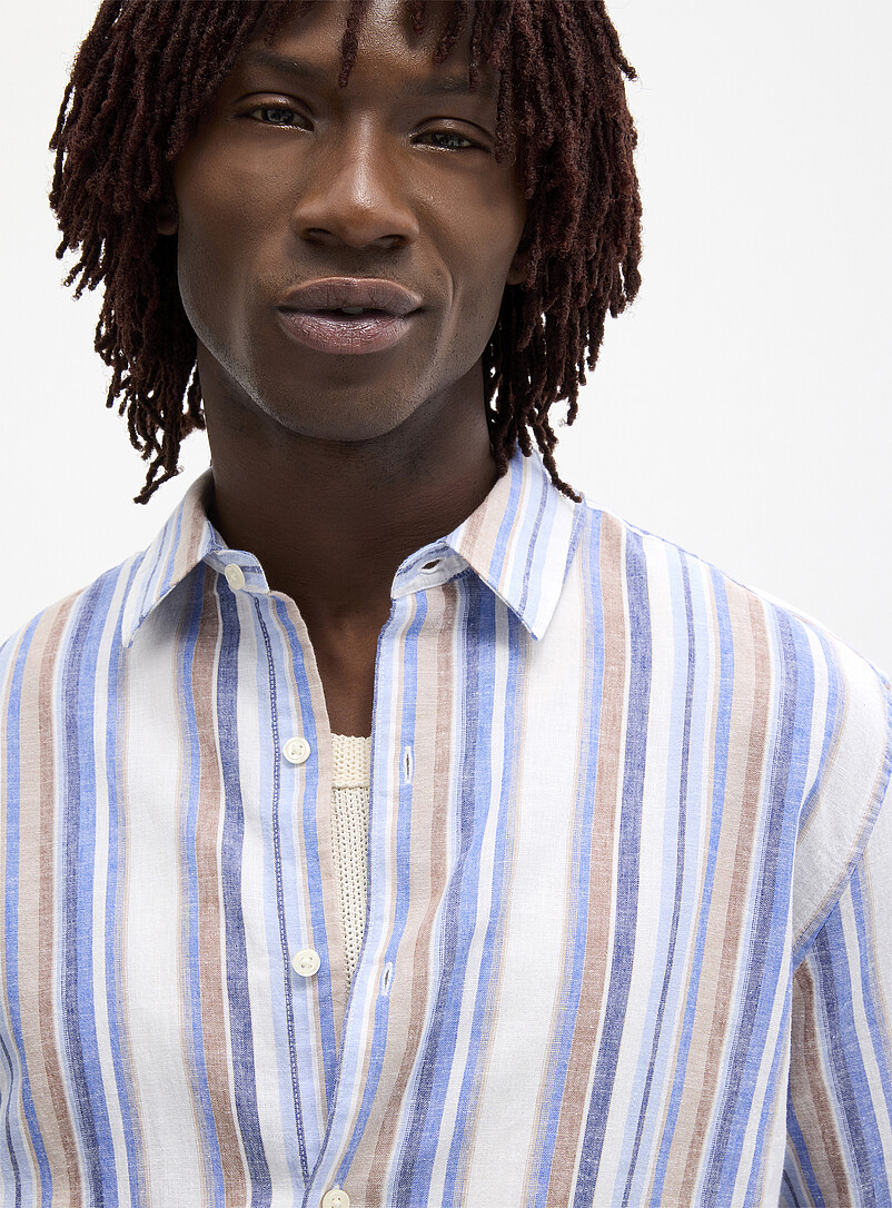 Vertical-stripe linen shirt Comfort fit product image 2