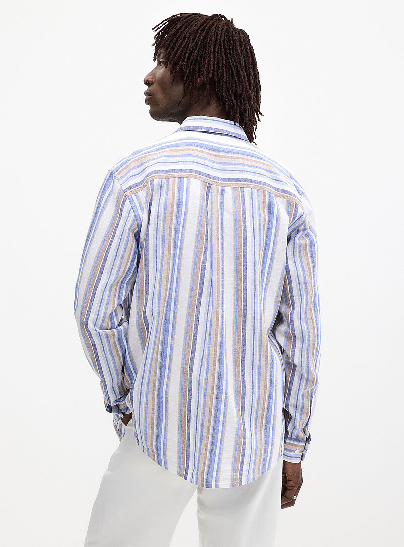 Vertical-stripe linen shirt Comfort fit product image 3