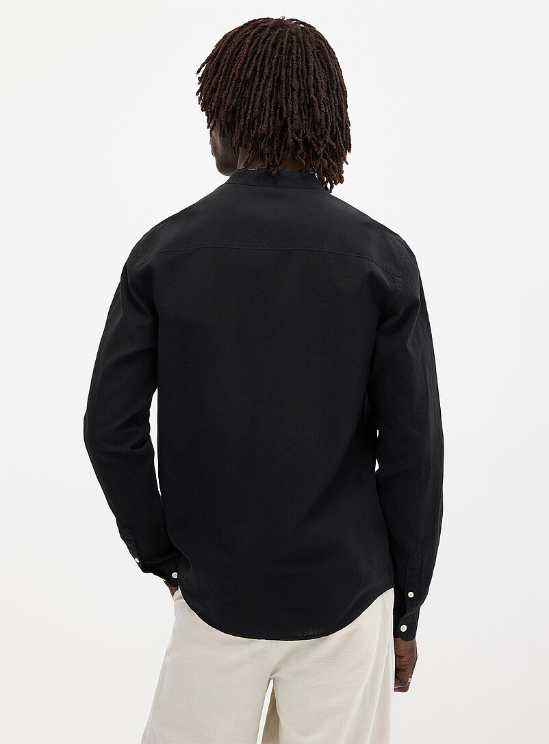 Officer collar organic cotton and linen shirt Modern fit product image 2