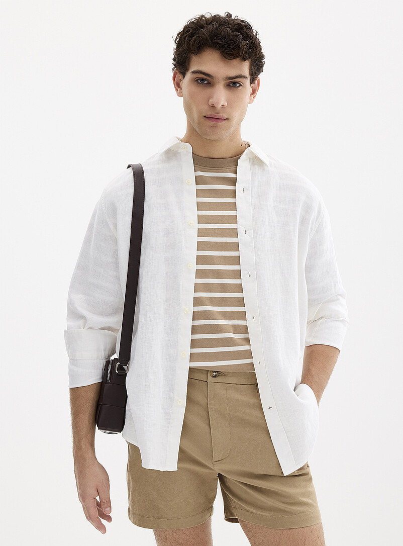 100% European Linen Long-Sleeve Shirt Comfort Fit