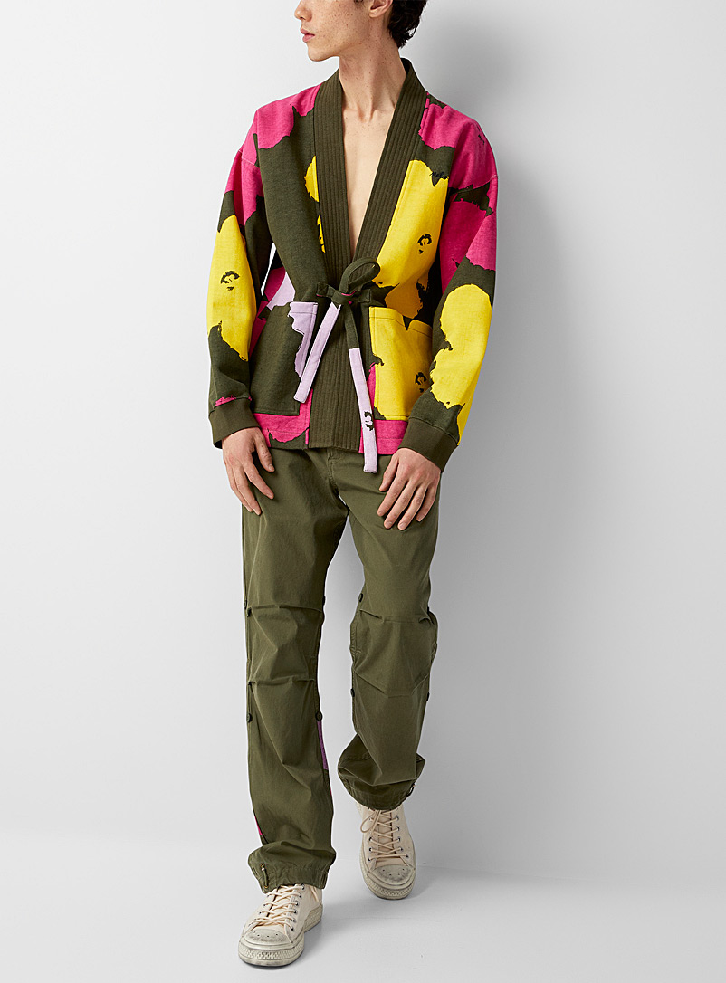 Maharishi Mossy Green Warhol flower adjustable cotton pant for men