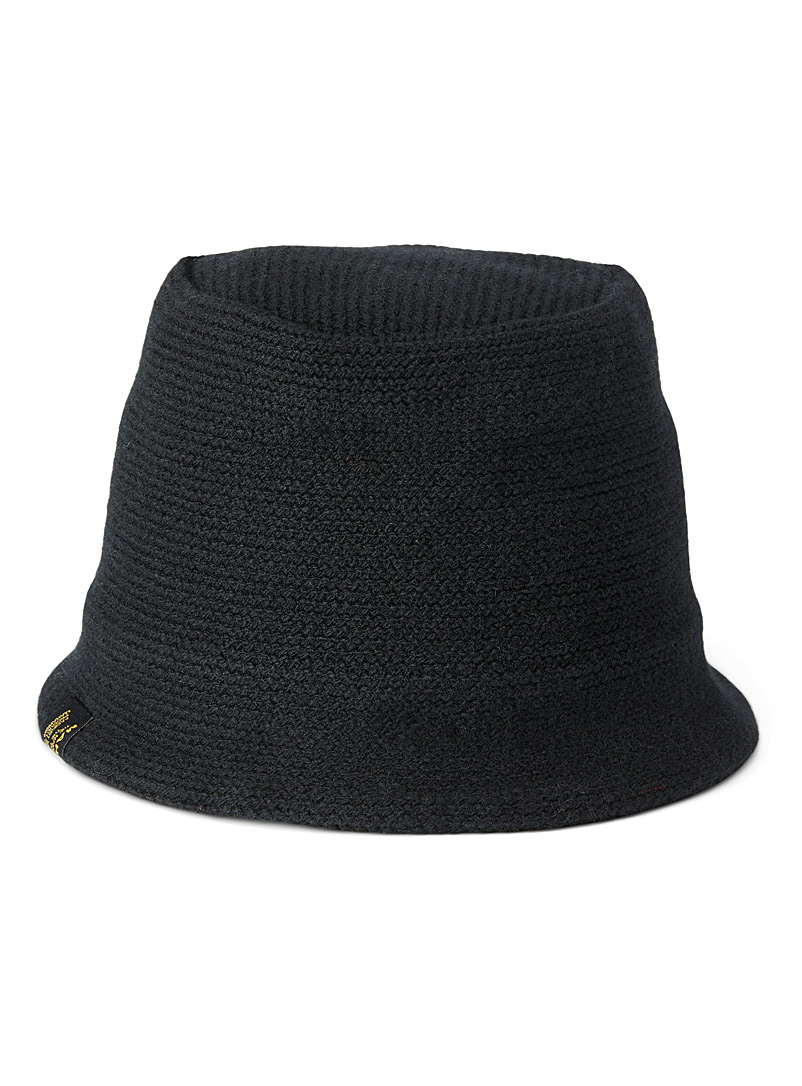 Maharishi Black 100% wool signature bucket hat for men