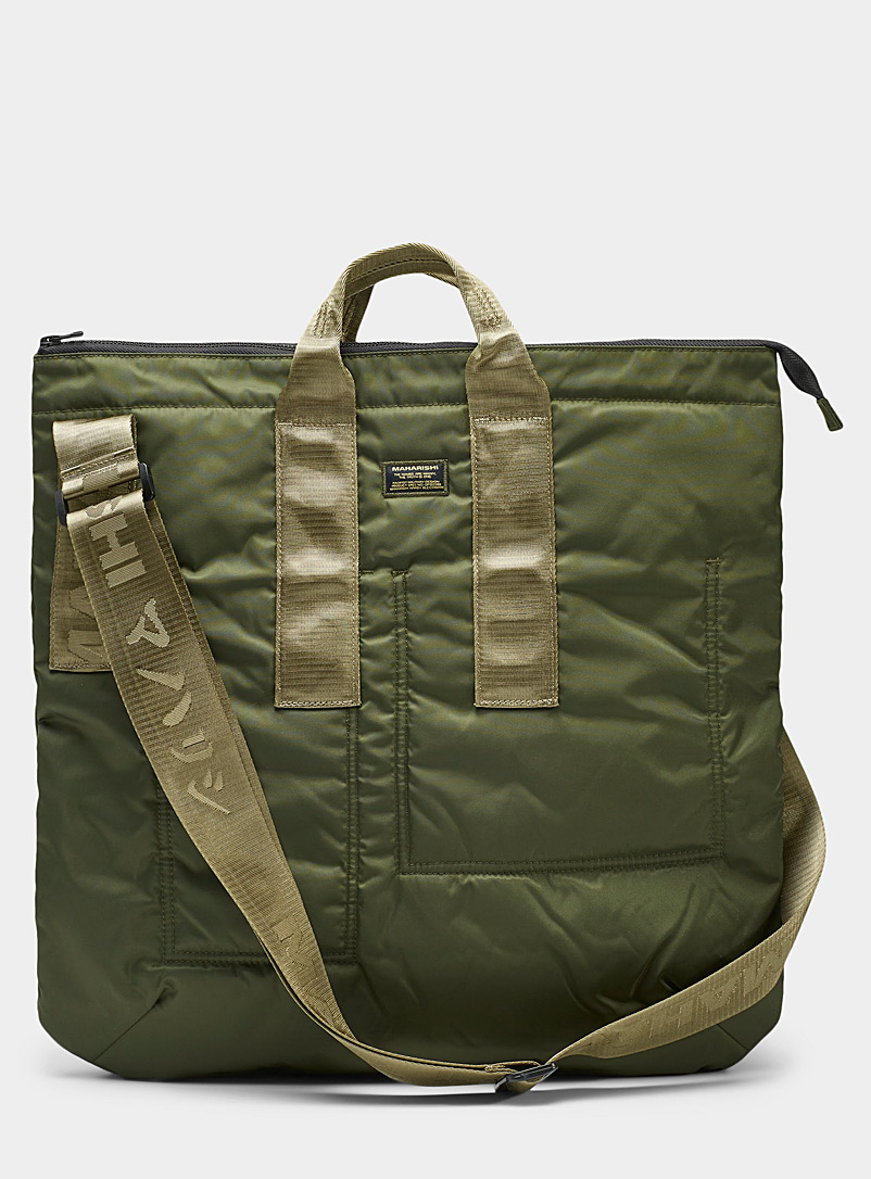 Maharishi Mossy Green 420D utilitarian tote bag for men