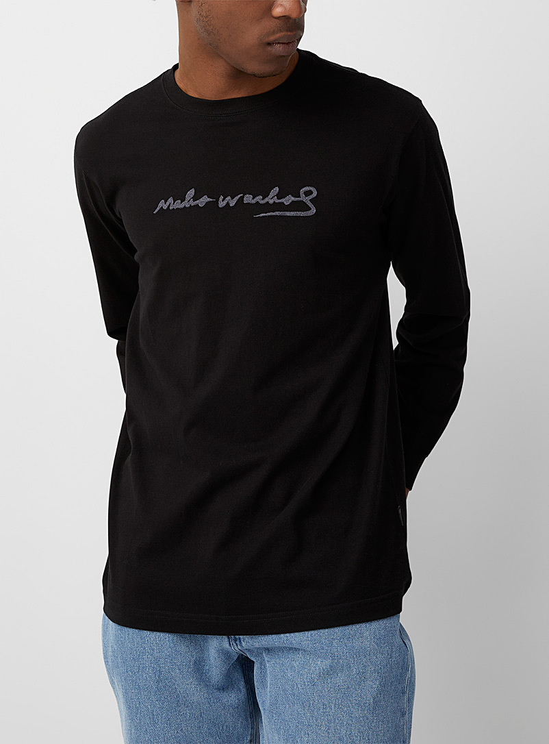 Maharishi Black Warhol Kappa embroidered T-shirt for men