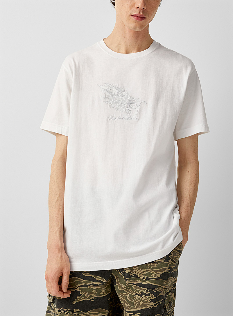 Maharishi White Tibetan dragon T-shirt for men