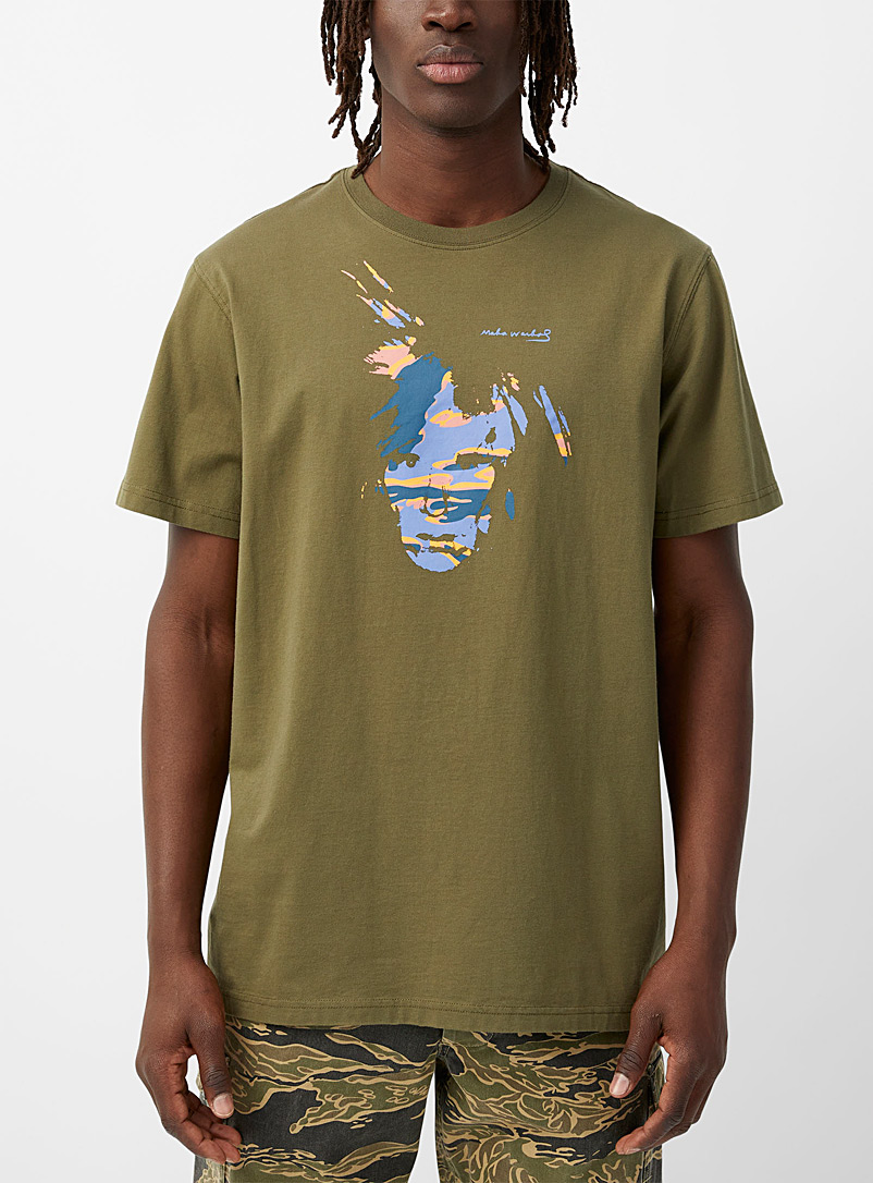 Maharishi: Le t-shirt imprimé Art of War-hol Vert foncé-mousse-olive pour homme