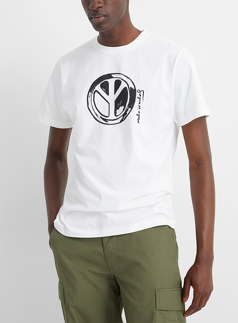 Maharishi: Le t-shirt Art of War (and Peace) Blanc pour homme