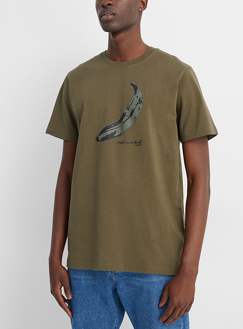 Maharishi: Le t-shirt imprimé banane Vert foncé-mousse-olive pour homme