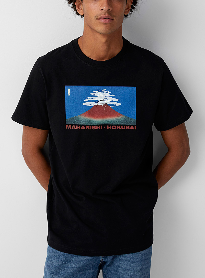 Maharishi Black Hokusai print T-shirt for men