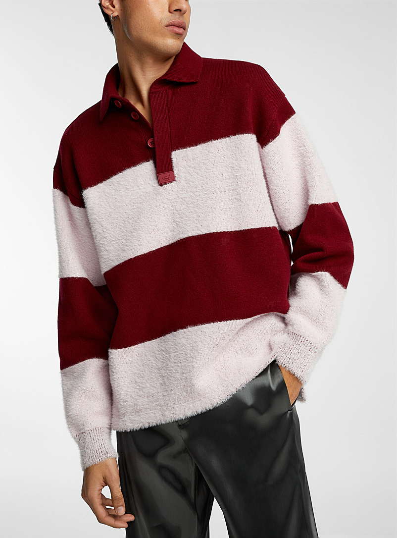 Eytys Red Dual-material polo-style sweater for men