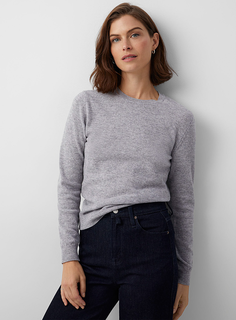 United Colors of Benetton Charcoal Crew-neck wool sweater for women