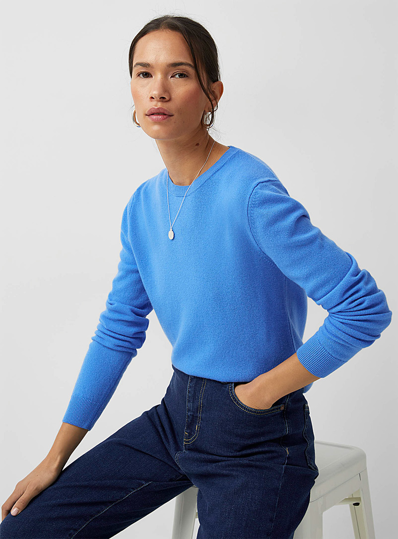 United Colors of Benetton Slate Blue Crew-neck wool sweater for women