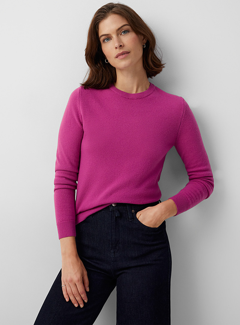 United Colors of Benetton Medium Pink Crew-neck wool sweater for women