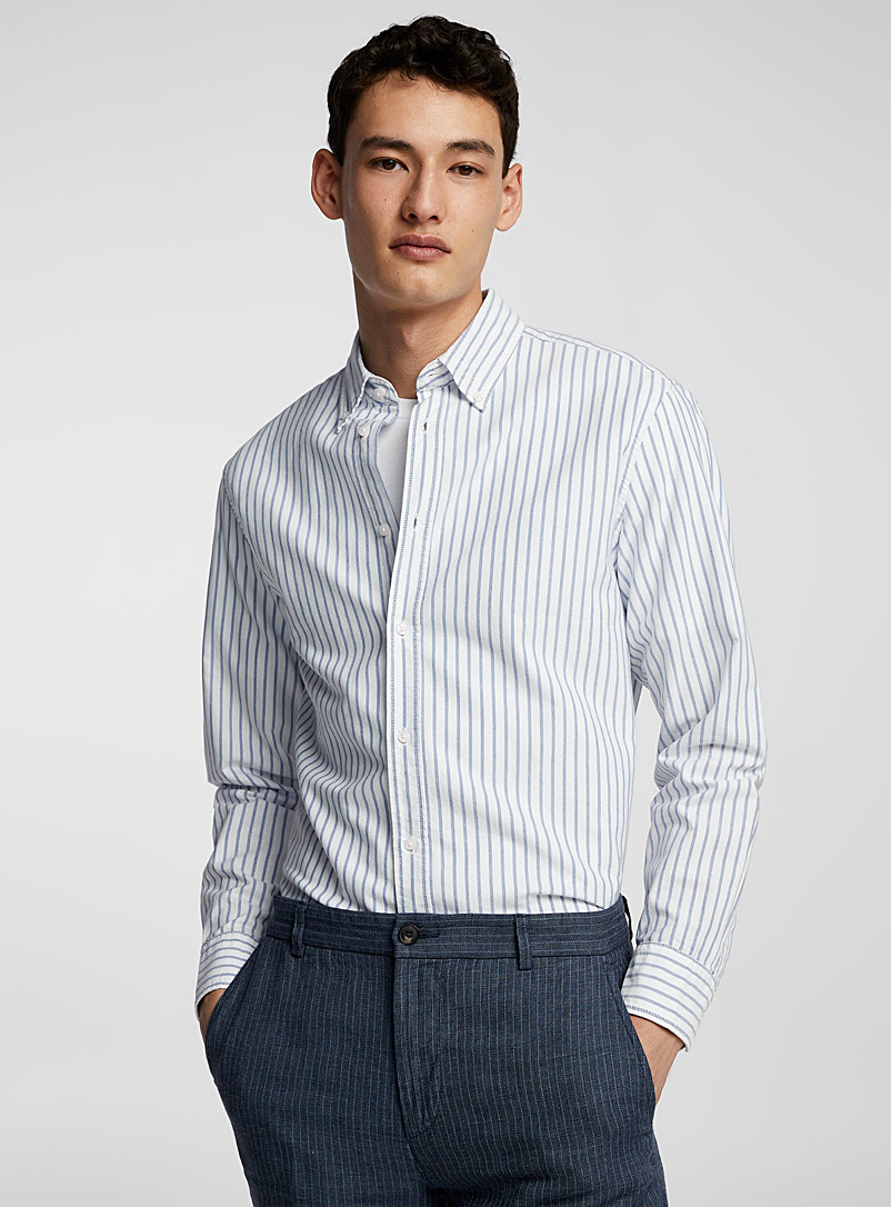 United Colors of Benetton: La chemise oxford rayures effet chambray Bleu pour homme