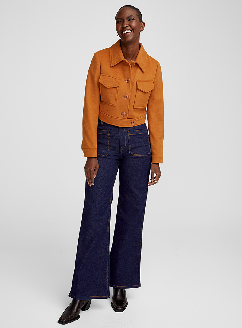 United Colors of Benetton: Le jean large coutures accent Marine pour femme