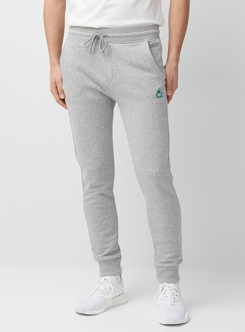 United Colors of Benetton Grey Accent logo sweatpant for men