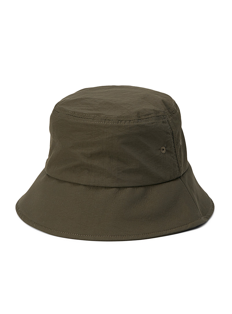 United Colors of Benetton Mossy Green Tone-on-tone logo nylon bucket hat for men