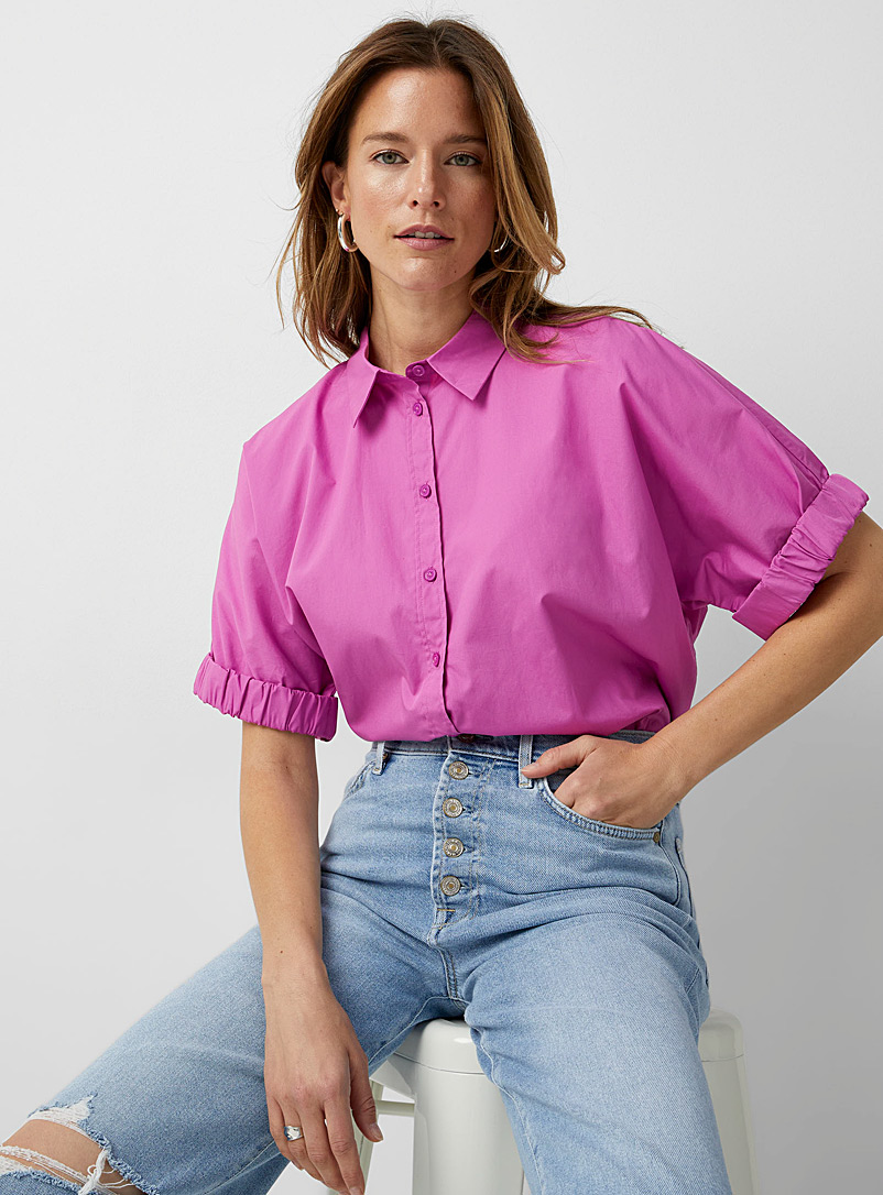 United Colors of Benetton: La chemise carrée mauve orchidée Rose moyen pour femme