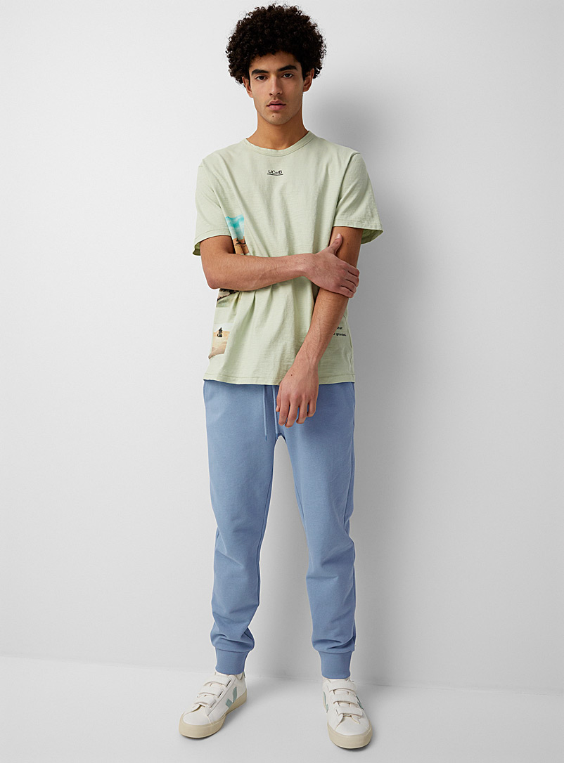 United Colors of Benetton Baby Blue Terry-lined logo pastel joggers for men