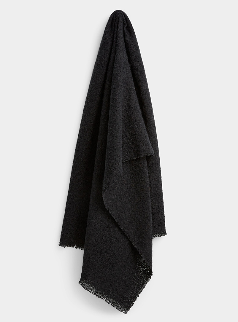 United Colors of Benetton Black Extra-large thready knit scarf for men