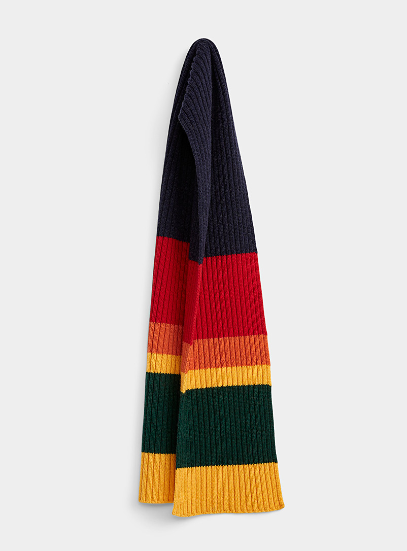 United Colors of Benetton Assorted Colour block ribbed scarf for men