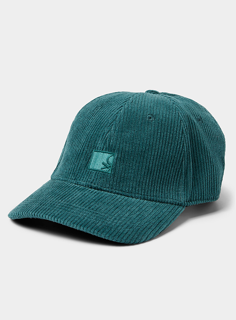 United Colors of Benetton Green Tone-on-tone logo corduroy cap for men