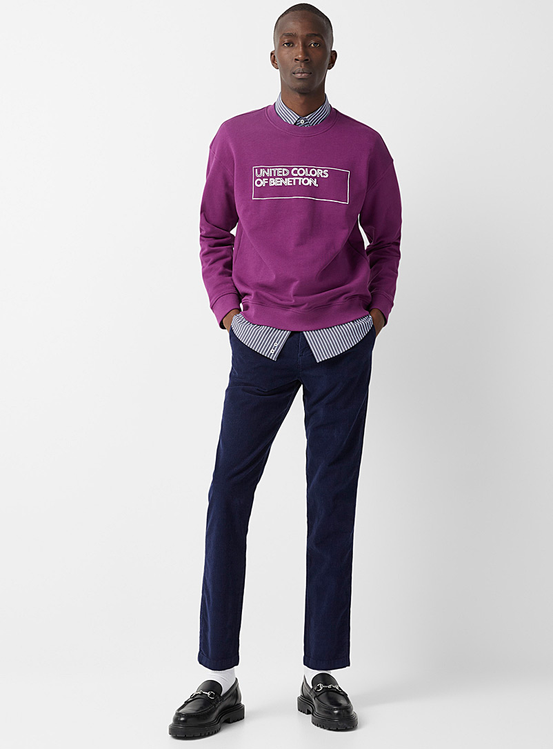 United Colors of Benetton: Le pantalon velours côtelé plis plats Coupe étroite Marine pour homme