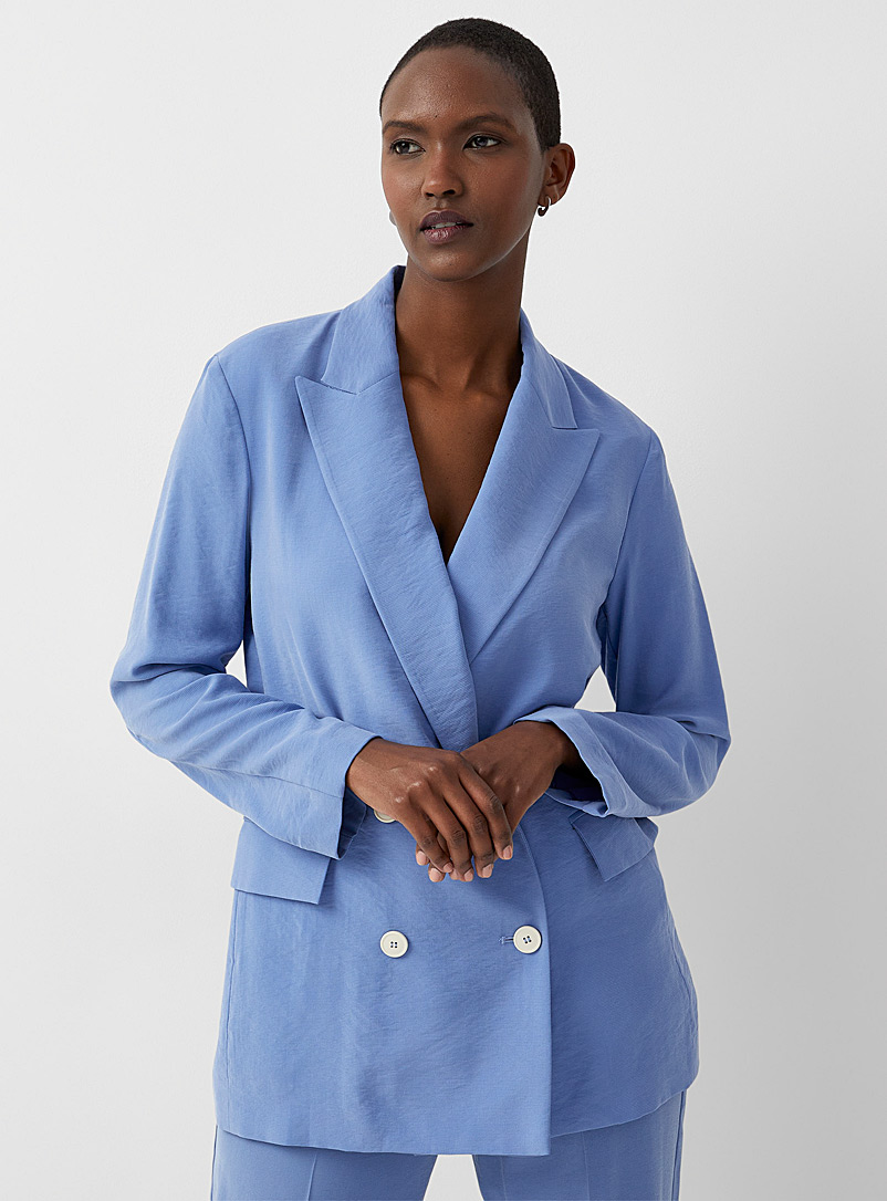 United Colors of Benetton Slate Blue Soft periwinkle blazer for women