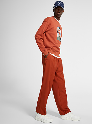 Rust-coloured pleated pant Tapered fit | United Colors of Benetton ...